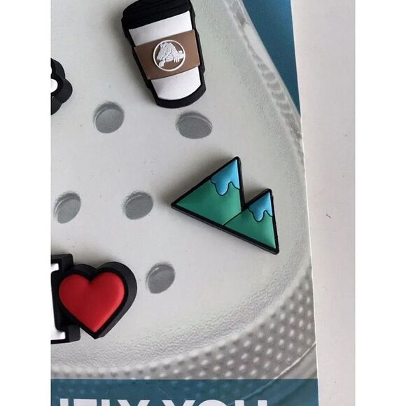 Crocs Jibbitz Shoe Charms Things I Love 5 Pack Friday Coffee Dog Paw Mountain - Picture 5 of 10